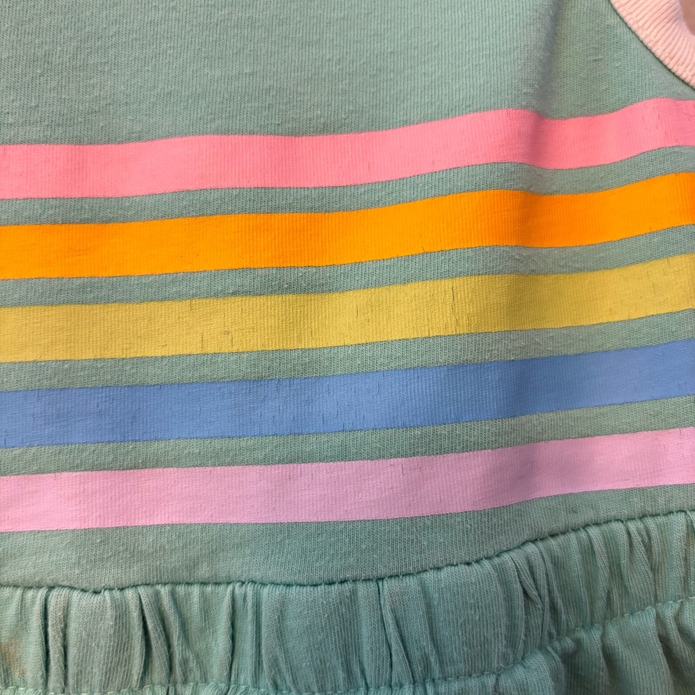 ⭐️Hanna Andersson soft stripe rainbow dress in tidepool size 90 cm US 3 - Picture 6 of 16